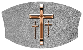 DNSWILL 517 BZ SH SL Bronze 3 Crosses Shimmer Silver Background